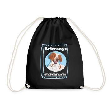Brittany Epagneul Breton Hund Geschenk - Turnbeutel - Schwarz - Vorne