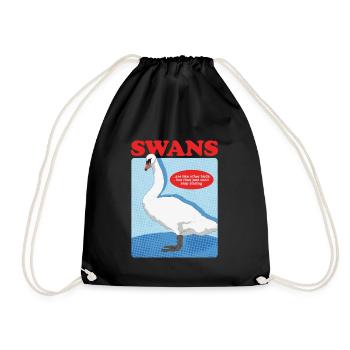 Schwan Schwanenliebhaber Vogel Schwäne Geschenk - Turnbeutel - Schwarz - Vorne