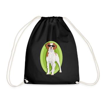 Brittany Epagneul Breton Hund Geschenk - Turnbeutel - Schwarz - Vorne