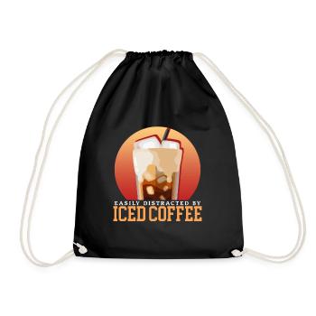 Café glacé Café glacé Cadeau d’amateur de café - Sac de sport léger - noir - Devant