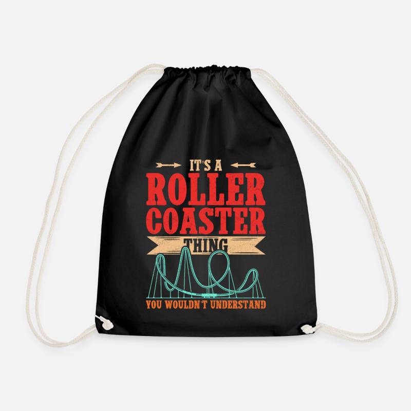Achterbahn Rollercoaster Roller Coaster Geschenk - Turnbeutel - Schwarz