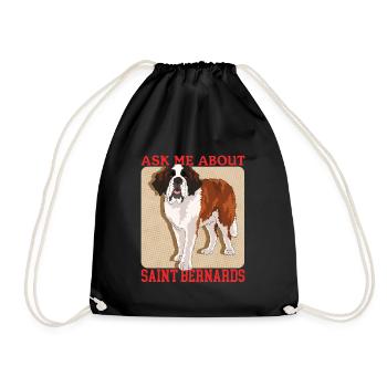 Bernhardiner Hunde St. Bernhardshund Geschenk - Turnbeutel - Schwarz - Vorne