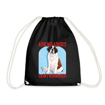 Bernhardiner Hund St. Bernhardshund Geschenk - Turnbeutel - Schwarz - Vorne
