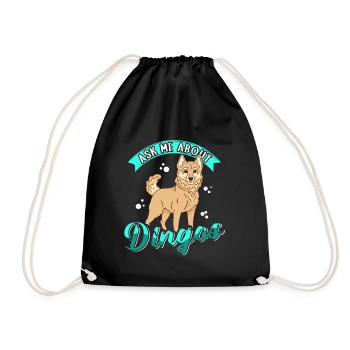 Dingo Australische Dingos Hunde Geschenk - Turnbeutel - Schwarz - Vorne