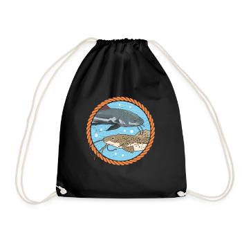 Poisson-chat poisson poisson-chat pêcheur silure cadeau - Sac de sport léger - noir - Devant