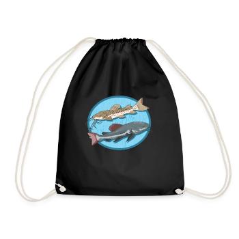 Catfish Fish | Catfish Fishing Angler Catfish Gift - Drawstring Bag - black - Front