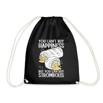 Stromboli Strombolis Pizza Calzone Gift - Drawstring Bag - black - Front