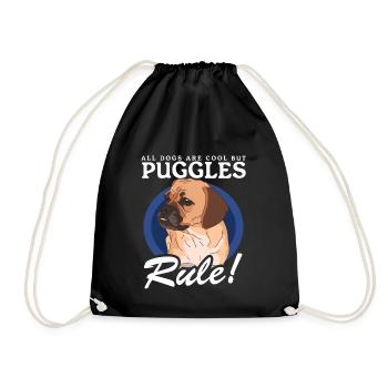 Puggle Dog Dog Owner Dog Owner Gift - Drawstring Bag - black - Front