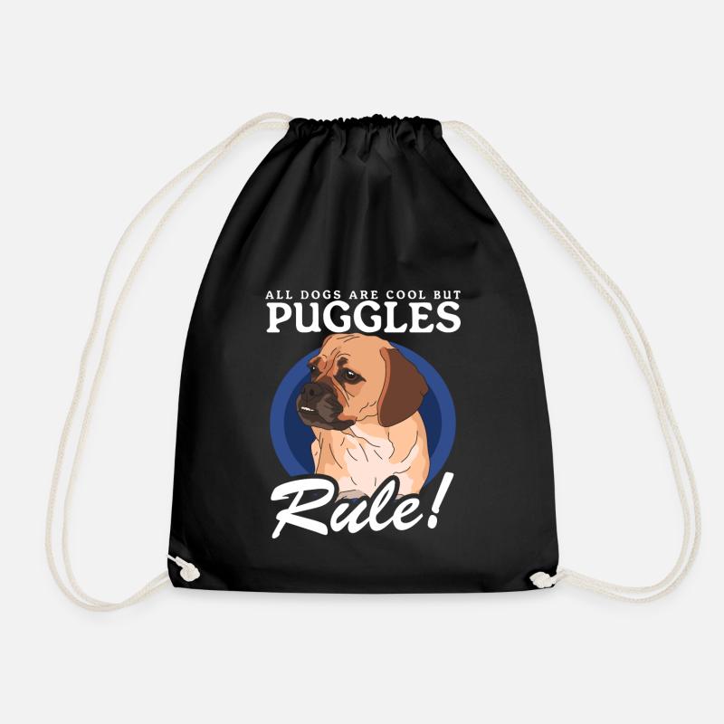 Puggle Hund Hundebesitzer Hundehalter Geschenk - Turnbeutel - Schwarz