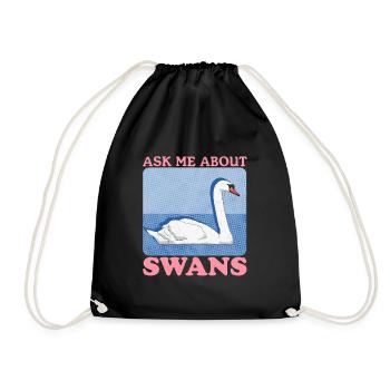 Schwan Schwäne Schwanenliebhaber Geschenk - Turnbeutel - Schwarz - Vorne