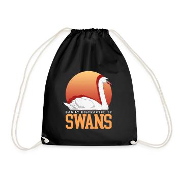 Schwäne Schwanenliebhaber Schwan Geschenk - Turnbeutel - Schwarz - Vorne