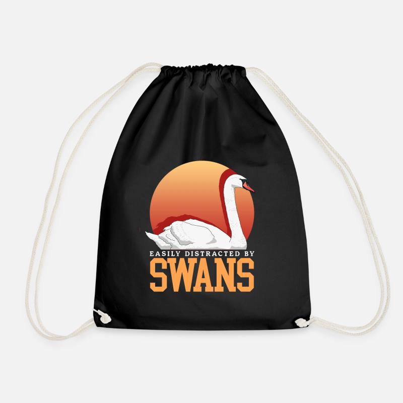 Schwäne Schwanenliebhaber Schwan Geschenk - Turnbeutel - Schwarz