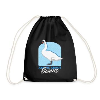Schwäne Schwan Schwanenliebhaber Geschenk - Turnbeutel - Schwarz - Vorne