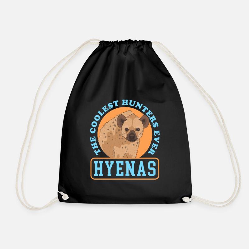 Hyäne Hyänen Tüpfelhyäne Geschenk - Turnbeutel - Schwarz