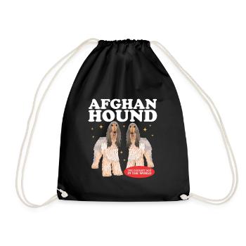 Afghan Hound Dog Owner Gift - Drawstring Bag - black - Front