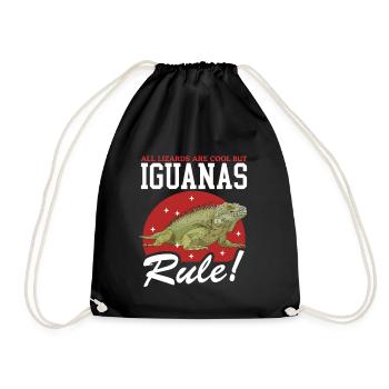 Iguana Reptile Lizard Iguanas Gift - Drawstring Bag - black - Front