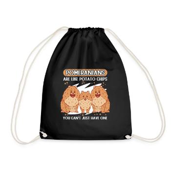 Pomeranian Pomeranian Dog Dog Owner Gift - Drawstring Bag - black - Front