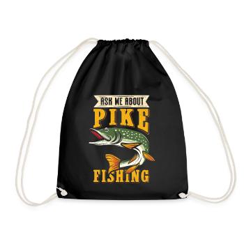 Pike Fishing Pike Fishing Angler Fishing Gift - Drawstring Bag - black - Front
