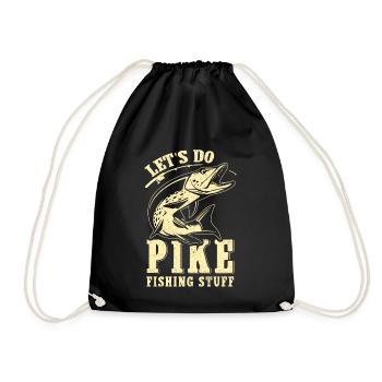 Pike Fishing Angler Pike Fishing Fishing Gift - Drawstring Bag - black - Front