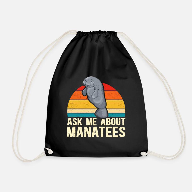 Manati Manatee Rundschwanzseekuh Manatis Geschenk - Turnbeutel - Schwarz