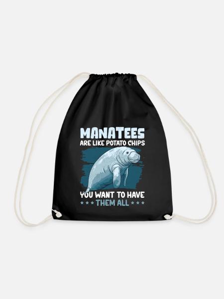 Manati Manatee Seekühe Rundschwanzseekuh Geschenk - Turnbeutel - Schwarz