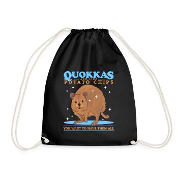 Quokka Kurzschwanzkänguru Quokkas Geschenk - Turnbeutel - Schwarz - Vorne