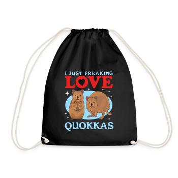 Quokkas Kurzschwanzkänguru Quokka Geschenk - Turnbeutel - Schwarz - Vorne