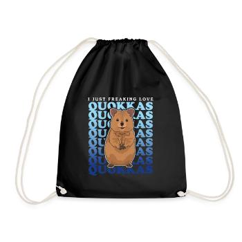 Quokkas Kurzschwanzkängurus Quokka Geschenk - Turnbeutel - Schwarz - Vorne