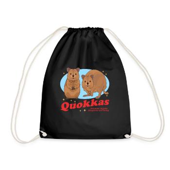Quokkas Shorttail Kangaroo Cute Quokka Gift - Drawstring Bag - black - Front