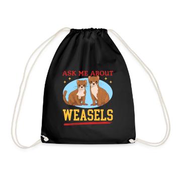Belette Hermännchen souris belette cadeau - Sac de sport léger - noir - Devant