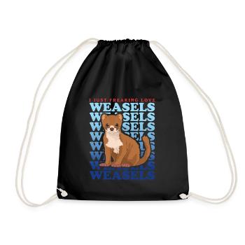 Belette petite belette Hermännchen cadeau - Sac de sport léger - noir - Devant