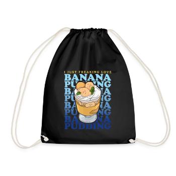Banana Pudding Banana Pudding Gift - Drawstring Bag - black - Front