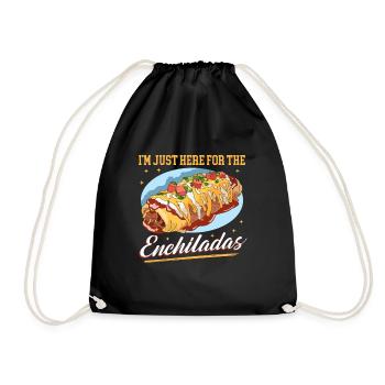 Eating Enchilada | Lover Enchiladas Gift - Drawstring Bag - black - Front