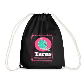 Crochet Crochet fil | Crochet Crochet Cadeau - Sac de sport léger - noir - Devant