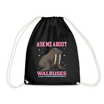 Walrus Walrus Gift - Drawstring Bag - black - Front