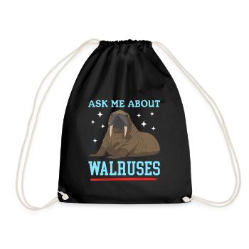 Walrus Walrus Gift - Drawstring Bag - black - Front