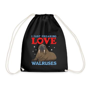 Walrus Walrus Gift - Drawstring Bag - black - Front