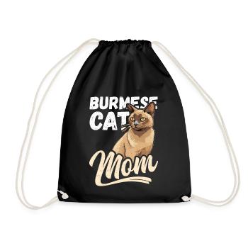 Burmese Mom Burma Katze Burma-Katzen Geschenk - Turnbeutel - Schwarz - Vorne