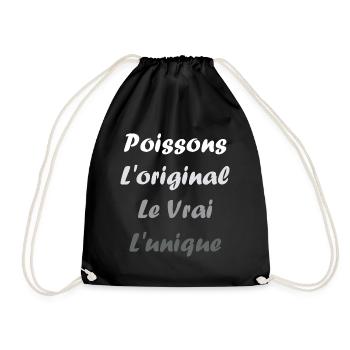 poissons - Sac de sport léger - noir - Devant