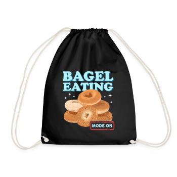 Bagel Beigel | Bagel Bread Gift - Drawstring Bag - black - Front