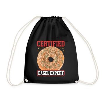 Bagel Expert Beigel Bagol Pain Cadeau - Sac de sport léger - noir - Devant