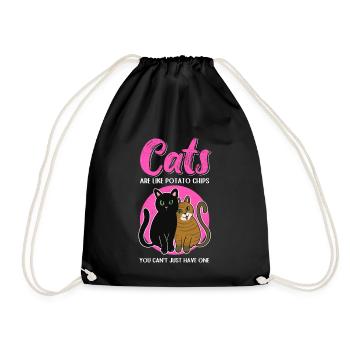Cats Are Like Cat Cat Owner Gift - Drawstring Bag - black - Front