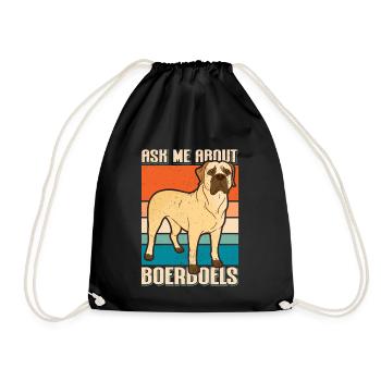 Boerboel Dog Dog Owner Gift - Drawstring Bag - black - Front