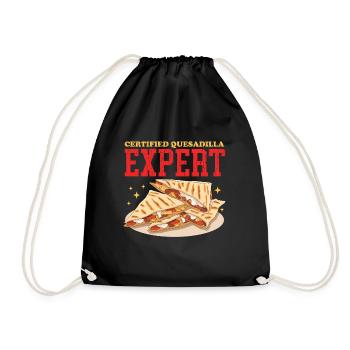 Quesadilla Quesadillas Tortilla Geschenk - Turnbeutel - Schwarz - Vorne