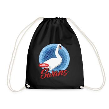 Cygne Cygne amant cygnes cadeau - Sac de sport léger - noir - Devant