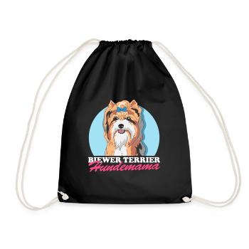 Biewer Terrier Dog Mom Dog Owner Gift - Drawstring Bag - black - Front