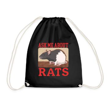 Rats, Rat Owner, Rat Lover Gift - Drawstring Bag - black - Front