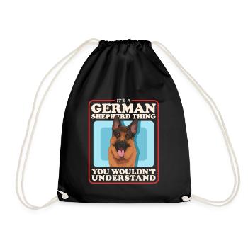 German Shepherds German Shepherd Gift - Drawstring Bag - black - Front