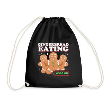 Gingerbread Men Gingerbread Gingerbread Man Gift - Drawstring Bag - black - Front