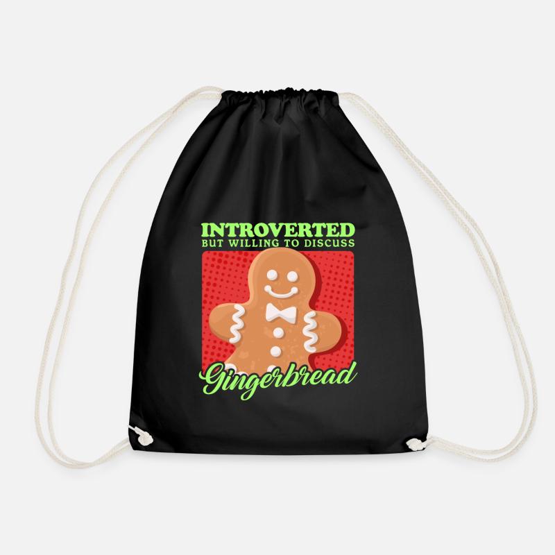 Lebkuchenmann Lebkuchen Geschenk - Turnbeutel - Schwarz